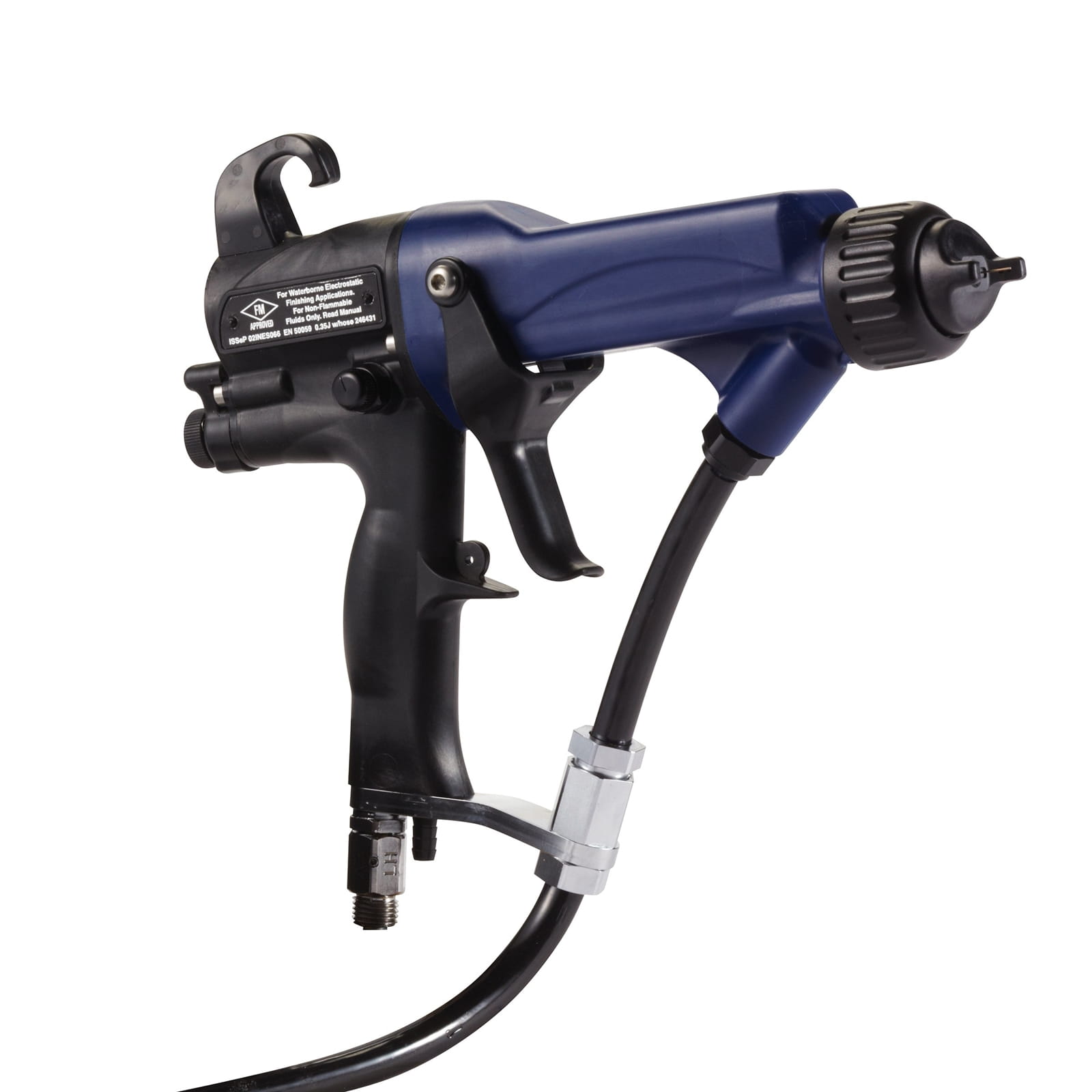 Electrostatic, manual air spray gun Pro Xp60 WB, 60 kV, 1.5 mm nozzle (0.055 inch), standard display, for water-based coating materials
