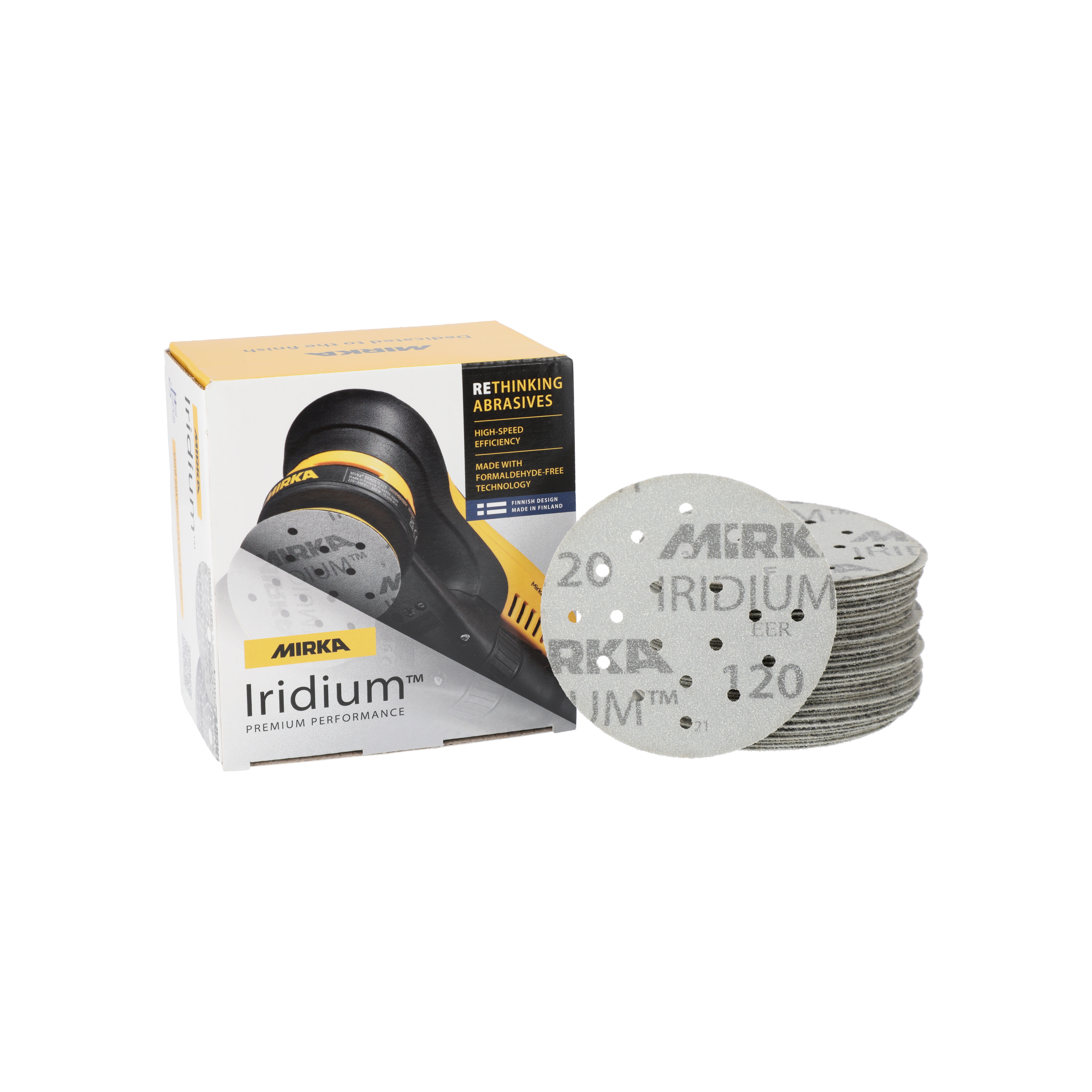 Mirka Iridium™ Ø 77 mm Grip 20-Loch – Körnung: 1500 – FI6JU05094