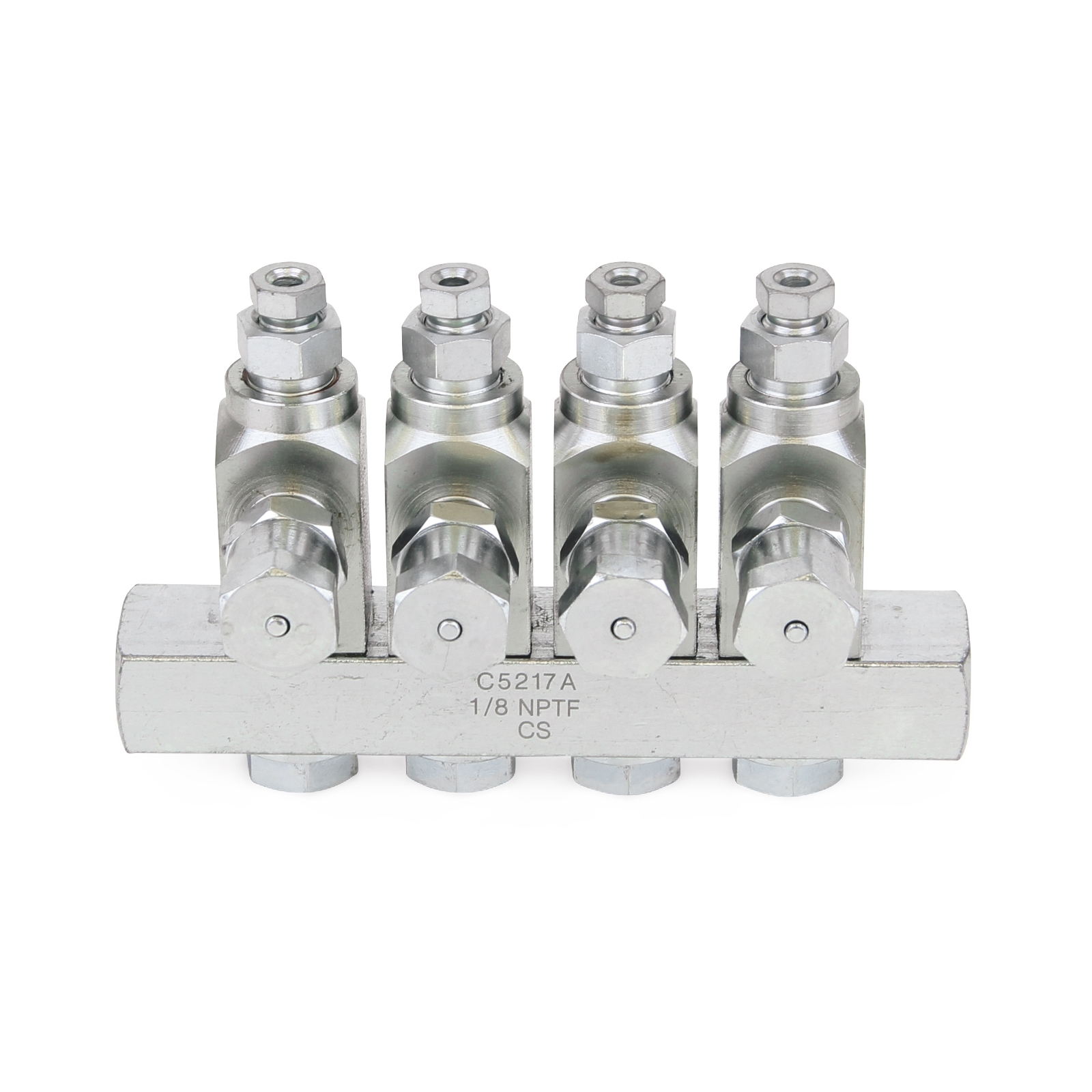 GL-33™ Fett-Einspritzsystem, Kohlenstoffstahl, Verteiler mit 4 Einleitungsverteilern, 1/8 NPT