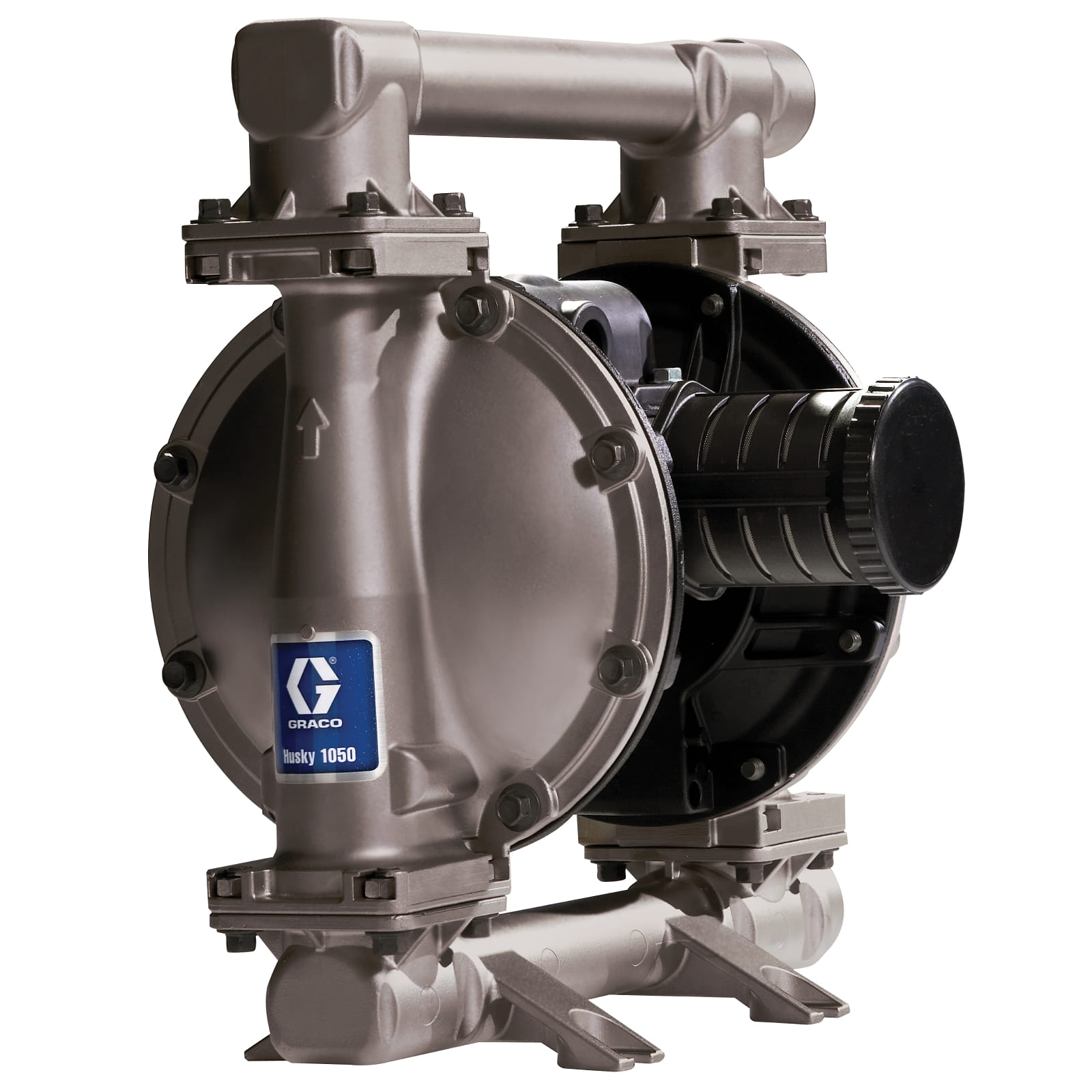 Husky 1050 SS, 25,4 mm (1"), bomba NPT, carcasa central de AL, asientos de PP, bolas de PTFE y membrana de PTFE.