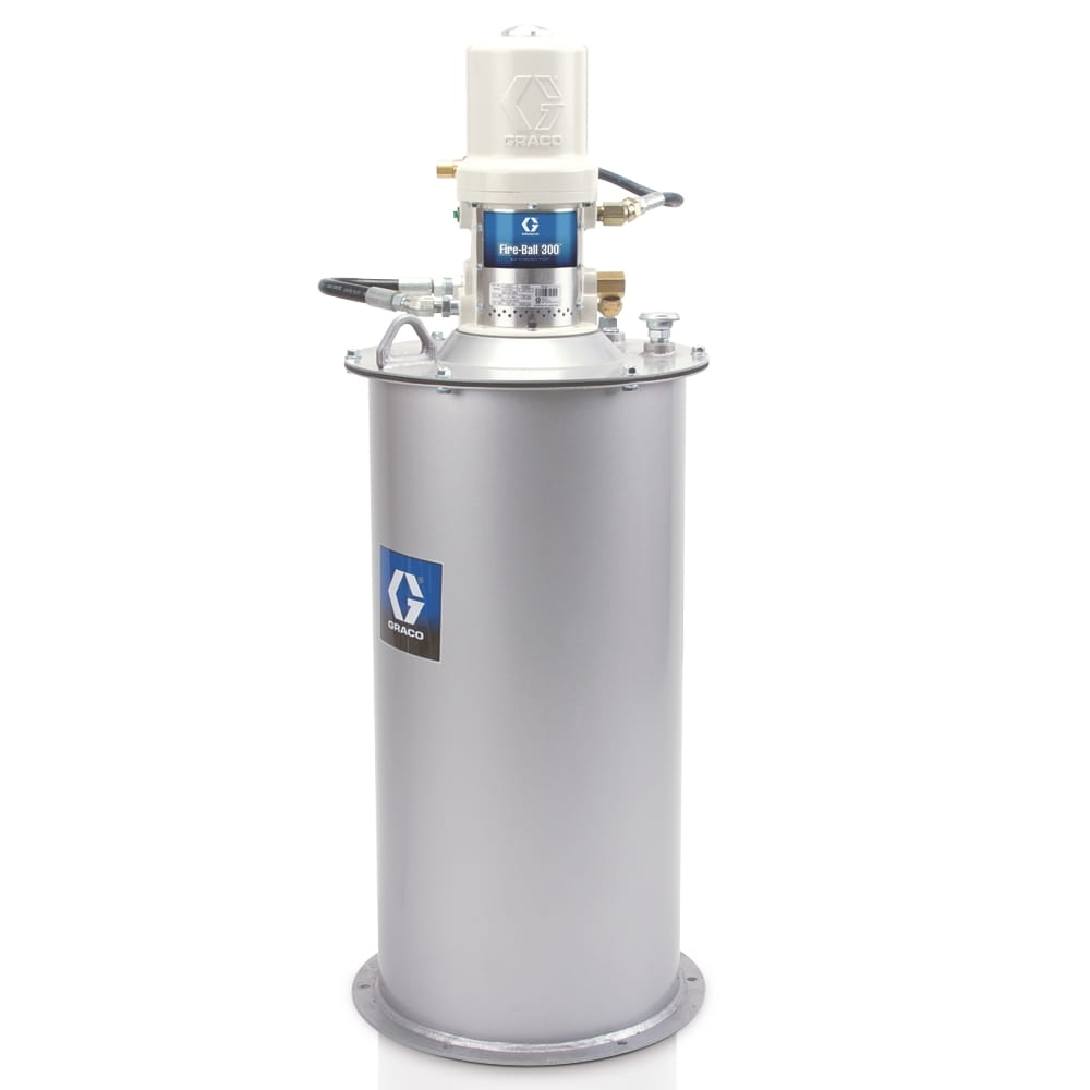 Fire-Ball® 300, 50:1 pump module - 41 kg (90 lb). Tank, relief valve