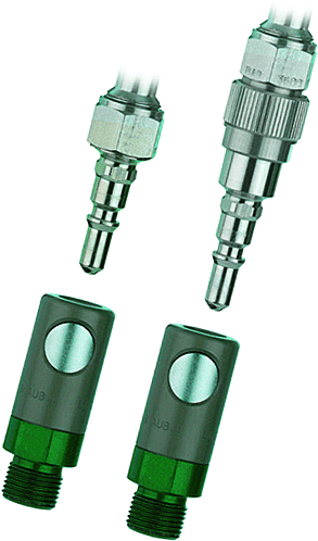 SATA Materialkupplung 3/8" (Außengewinde) mit Stecknippel G 3/8" (Innengewinde) [für SATA Kesselpistolen]