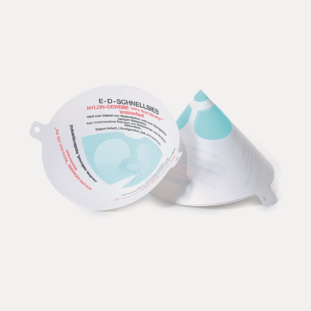 TÊTE ROTATIVE E-D-SCHNELLSIEB® ultrafin 125 my – Tamis de précision en nylon pour vernis et peintures