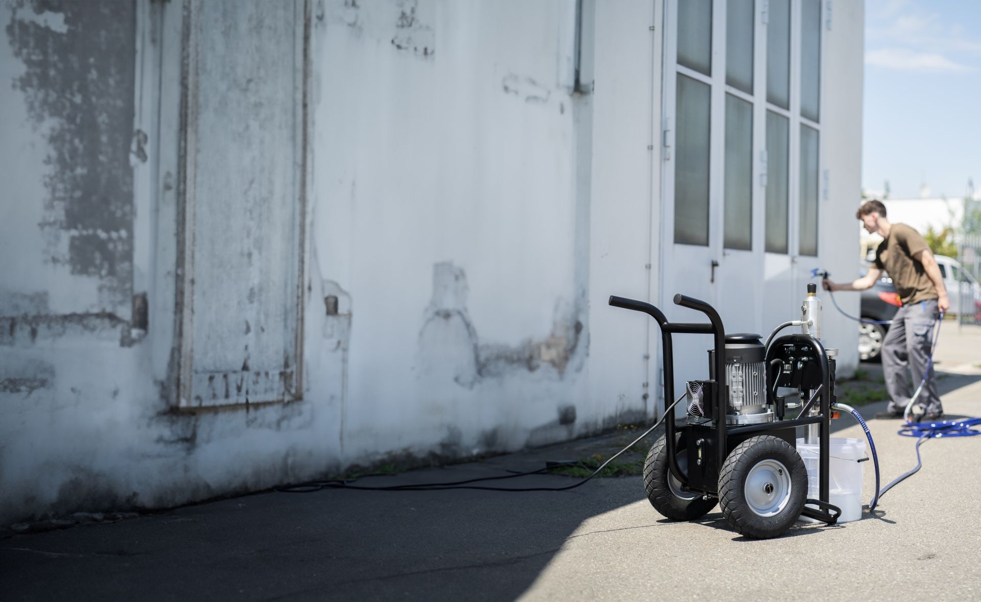 Maspra HP41 – elektrisch-hydraulische Kolbenpumpe auf Fahrwagen