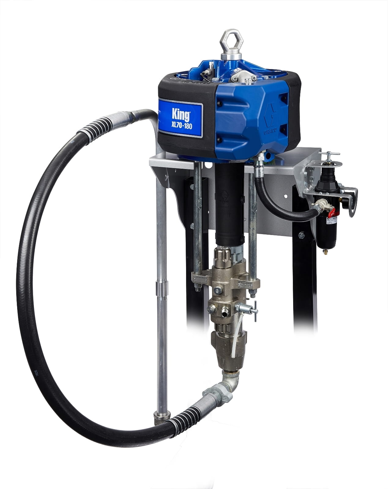 King 40:1 sprayer, integrated filter, wall mounting, air regulator, suction tube set