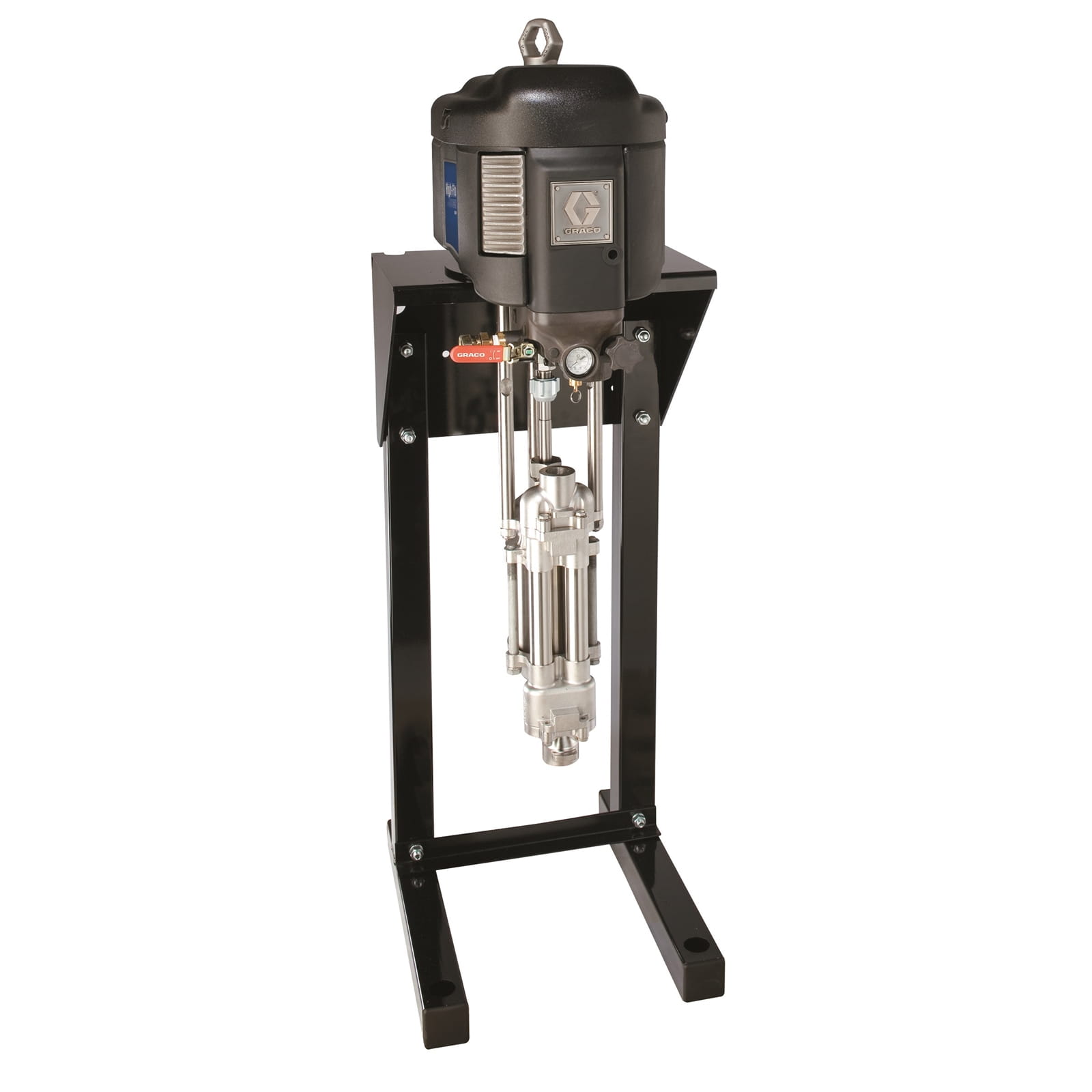 High-Flo-4-Kugel-Pumpe, Edelstahl, 3:1, geräuscharmes Abluft-System, Edelstahl-Unterpumpe mit offener Ölertasse, NPT-Fittings, Ultralife-Stange/Zylinder