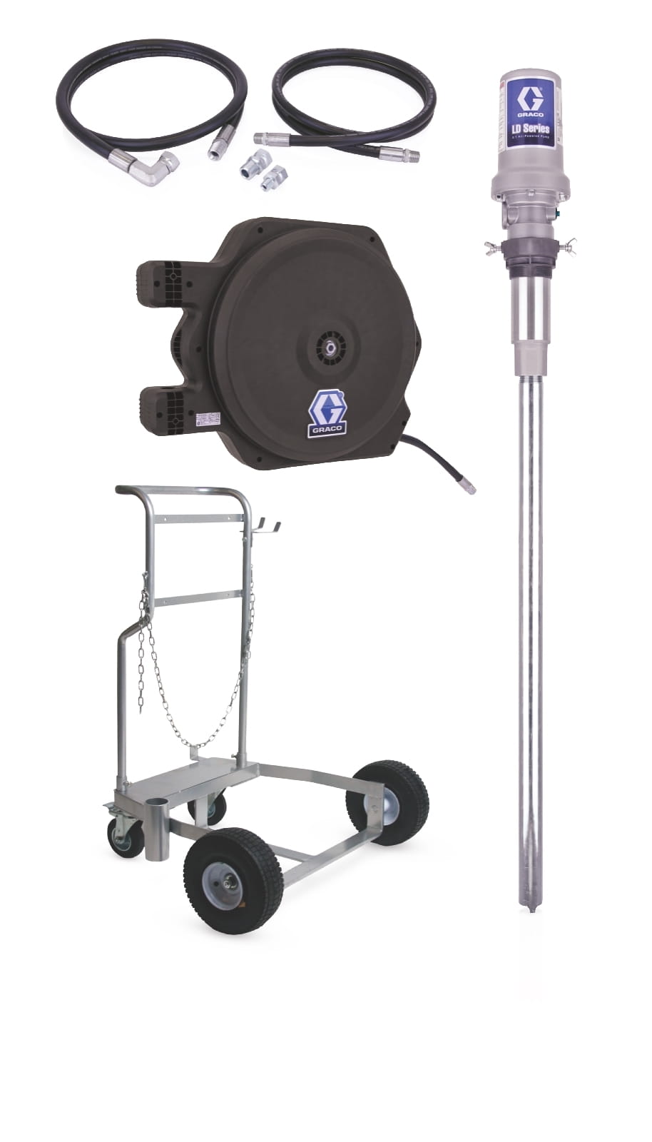 Seria LD 3:1 1040 litrów (275 galonów) Mobilny system pomp oleju do zbiorników – miernik z możliwością wyboru wstępnego