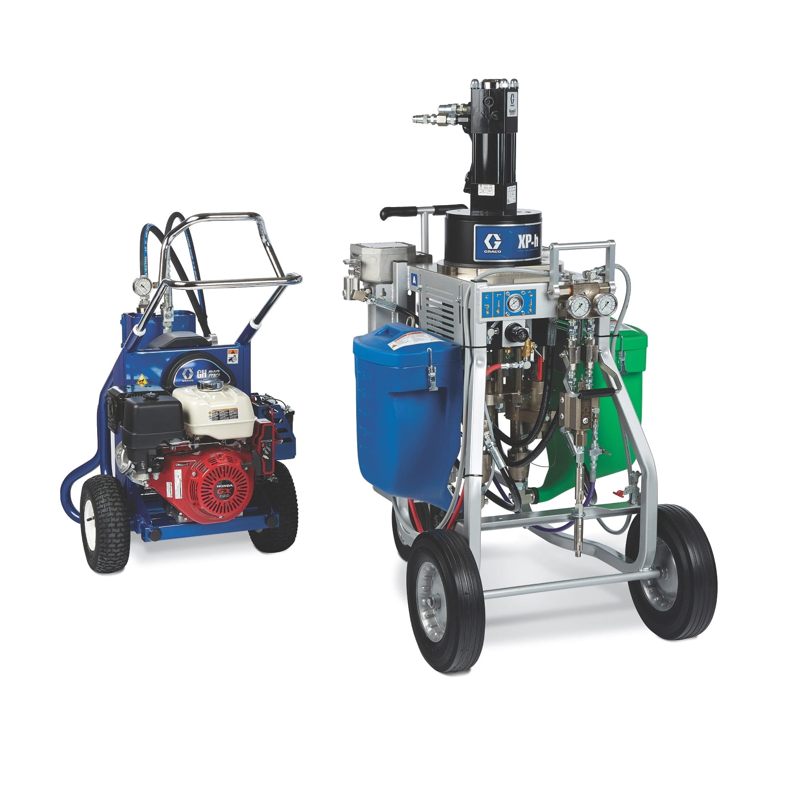 XP50-h dispenser with Viscount II hydraulic motor, 3:1 ratio, material tray, XTR gun