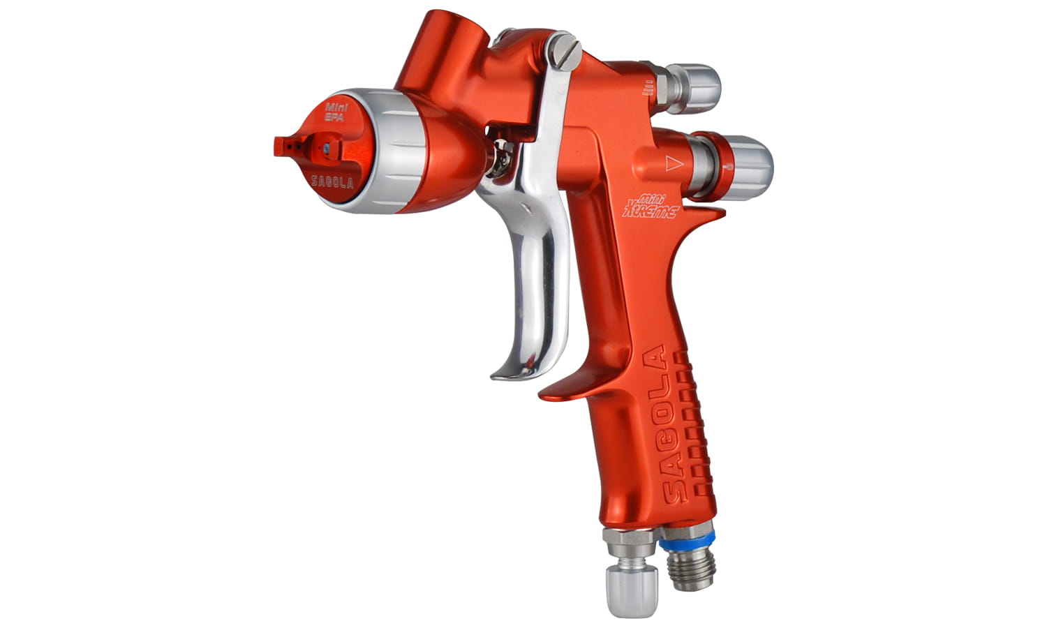 SAGOLA Mini Xtreme -Lackierpistole mit Mini TECH-Luftkappe & 0,60 mm Edelstahl-Nadel- & Düsensatz