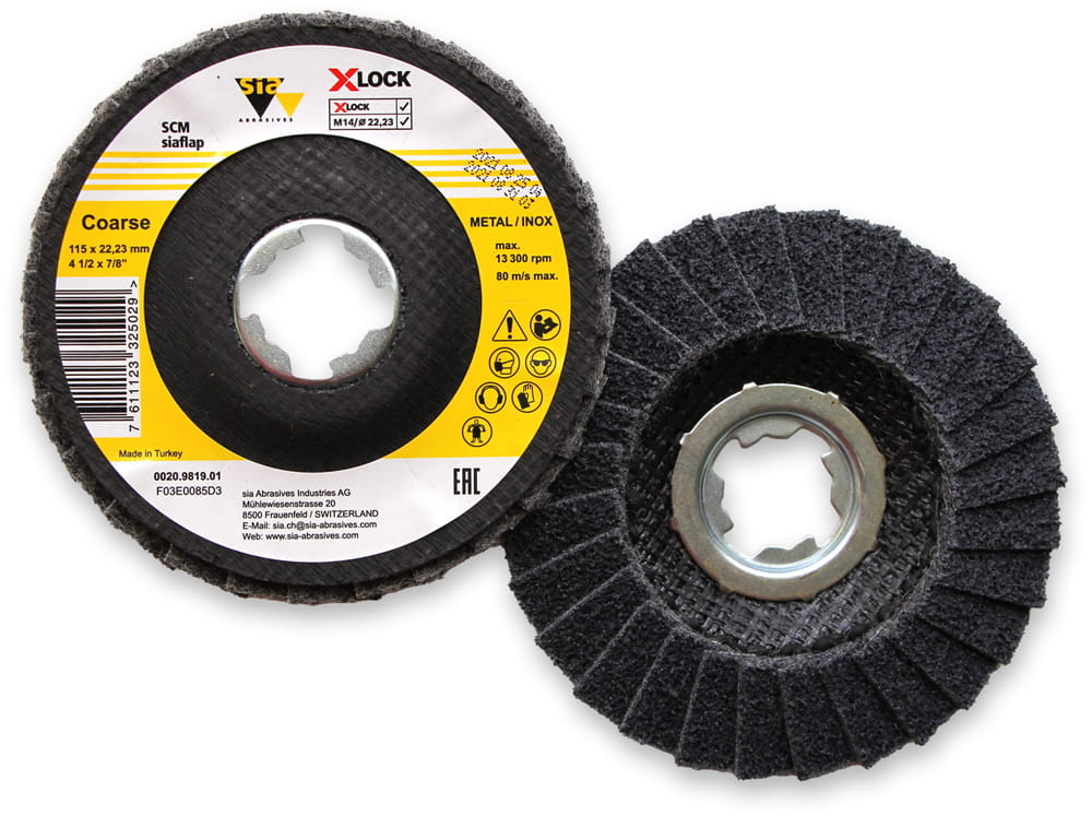 sia Abrasives 6240 siamet SCM – SCM-Vliesschleifscheibe – Ø 115 mm, X-LOCK-Loch, medium A