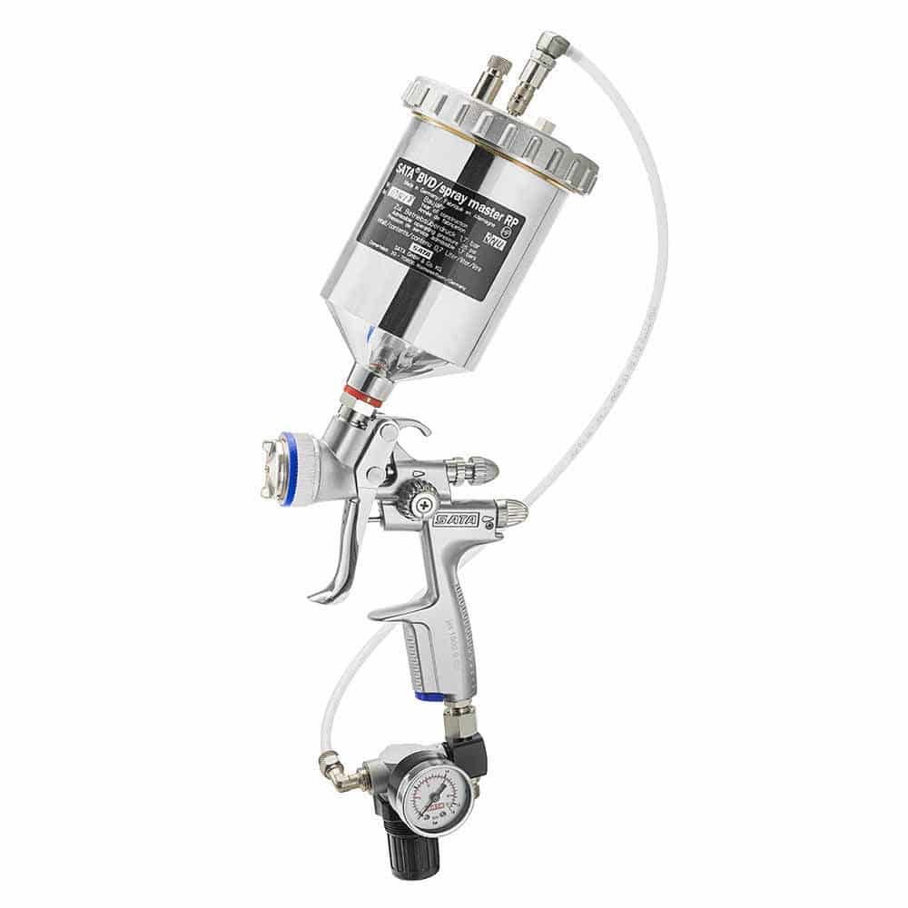 SATAjet 1000 B RP Düse 1,3 DA Druckbecherpistole für Dispersionsklebstoffe, inkl.  SATA BVD Anbausatz