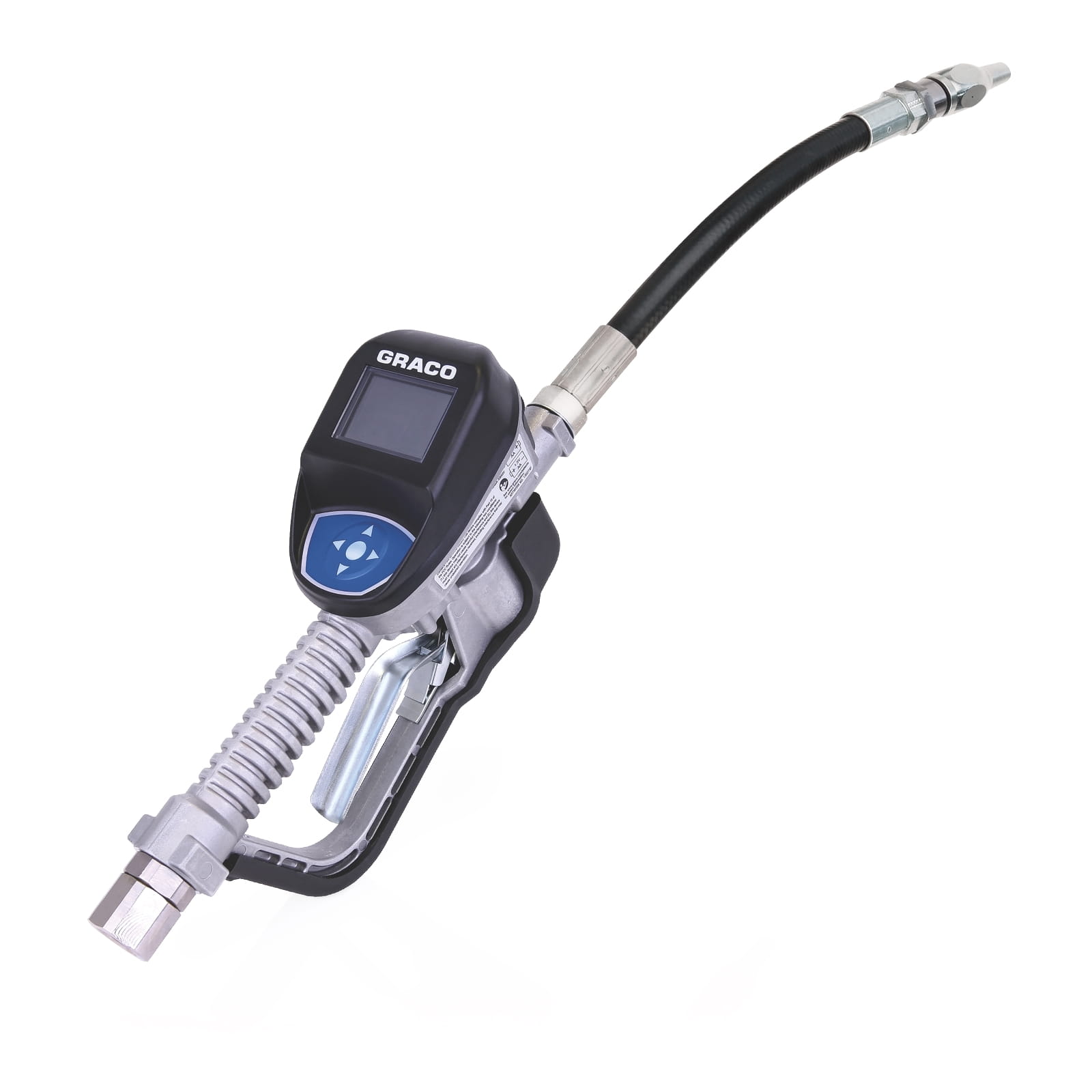 Pulse® metering valve with measuring display for oil applications - 1/2" BSPP, flexible extension, automatic nozzle