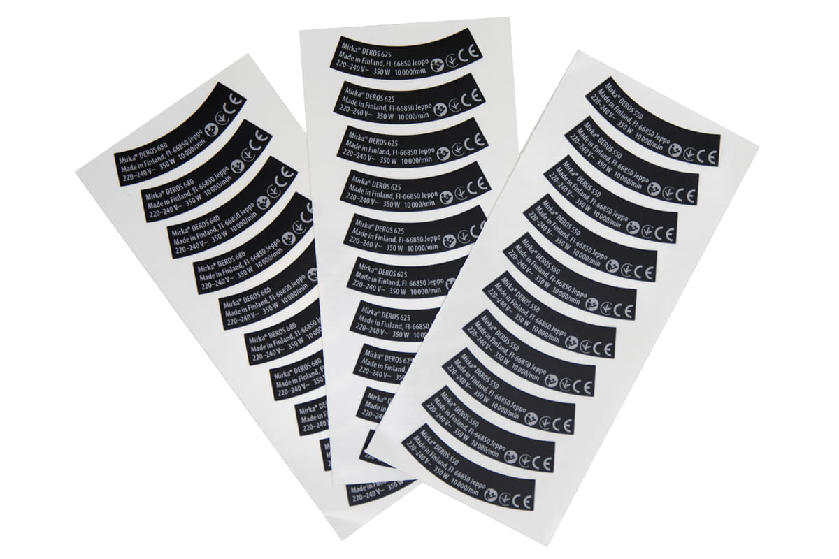 Mirka Type Label Kit für DEROS 550,625,680 220-240V