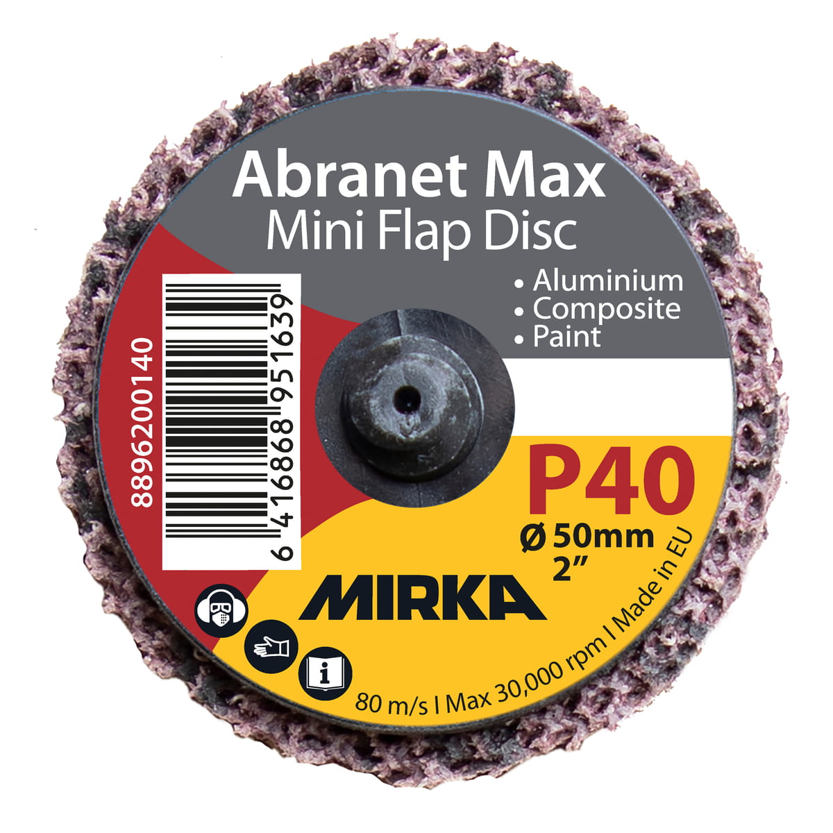Mirka Abranet Max Mini Flap disc Quick Lock 50 mm 80
