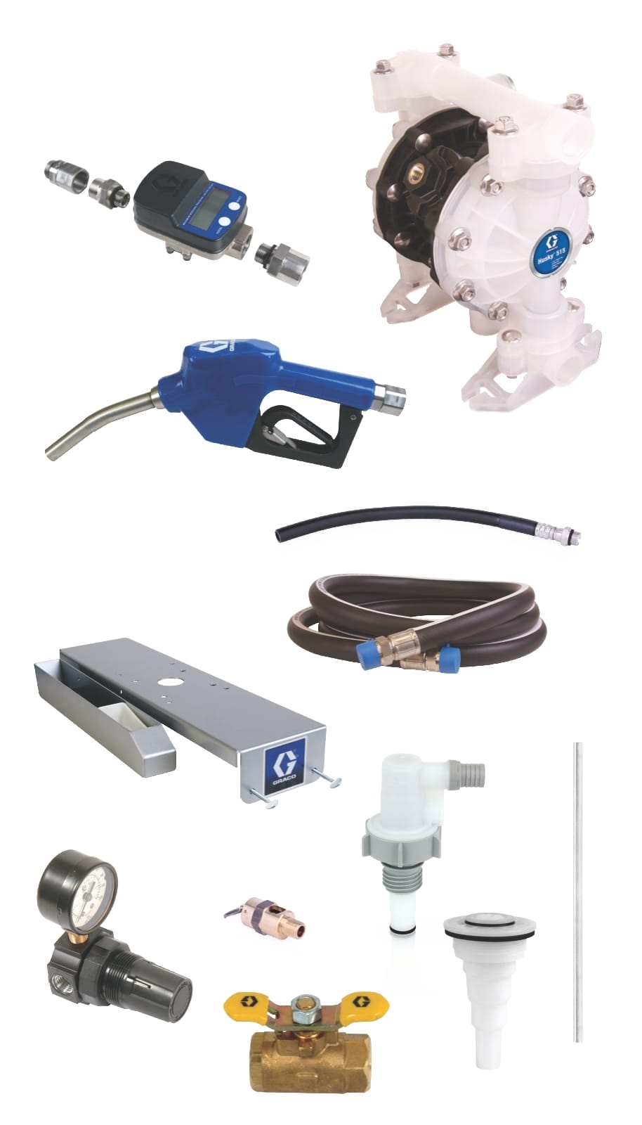 SD™ Blue complete drum pump unit - 0.61 m (2 ft) suction hose length - automatic nozzle - 3/4" BSPP fittings