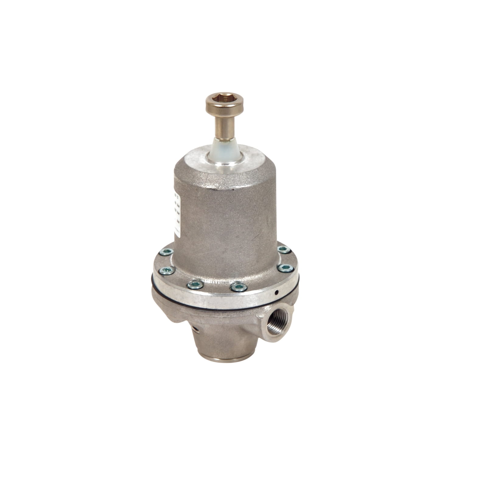 Materialregler für geringen Rückdruck, max. 290 psi, 15 bis 290 psi, 5,7 gal/min, Edelstahl, federbeaufschlagt, 3/8 (f) x 3/8 (f), 1/8-BSPP-Anschluss