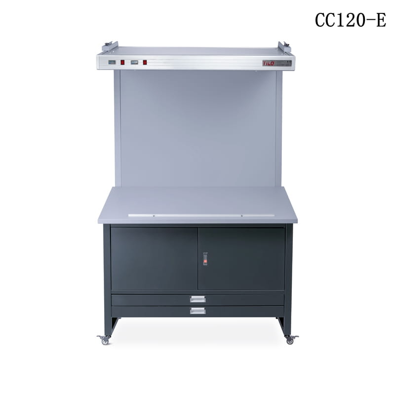 3nh Colour Light Table with Drawers and Cabinet CC120-E-3 (D65 & D50 & TL84) - Light source + features: D65 & D50 & TL84 — 2 drawers & 1 cabinet