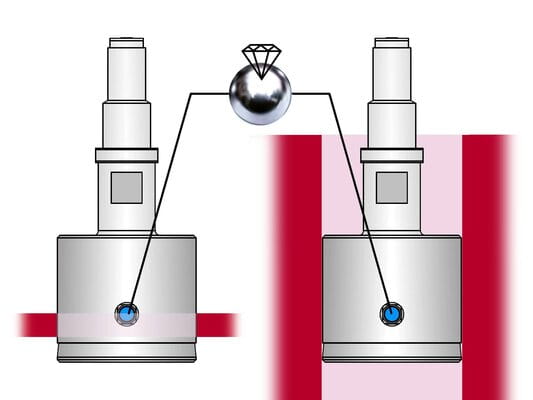 Mahr Bohrungsmessdorn Marameter 844 DR-D – Messfl. aus Diamant, M6x0,75