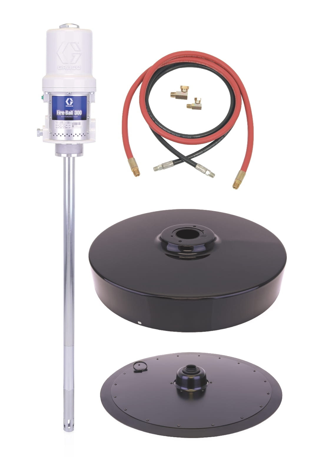 Fire-Ball® 300 seria 50:1 181 kg (400 lb.) Pompa tłuszczu, kompletne urządzenie, stacjonarne urządzenie zasilające