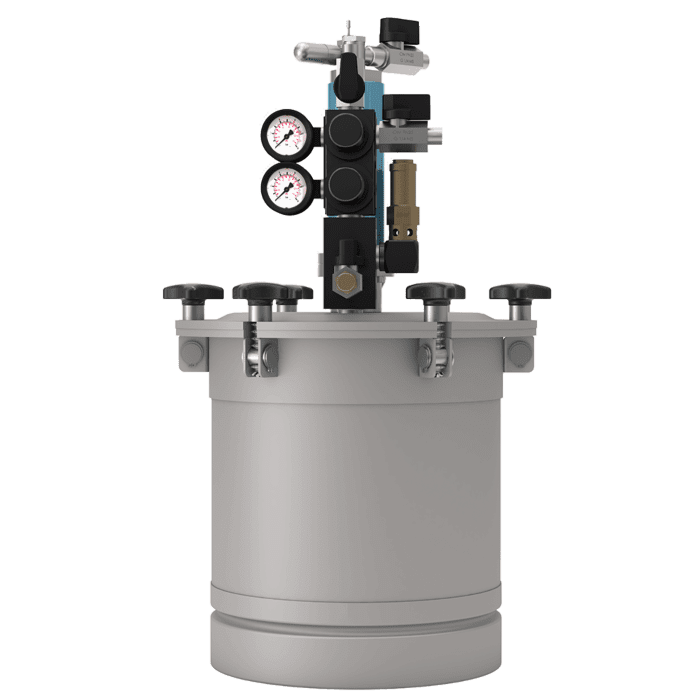 1182906_SATA SATA Materialdruckbehälter 10, Doppeldruckminderer, Druckluftrührwerk mit Getriebe, Inliner