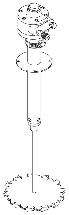 Agitatore pneumatico per serbatoi di miscelazione da 15 galloni, 3/4 HP. Compatibile con regolatori di velocità per agitatori.