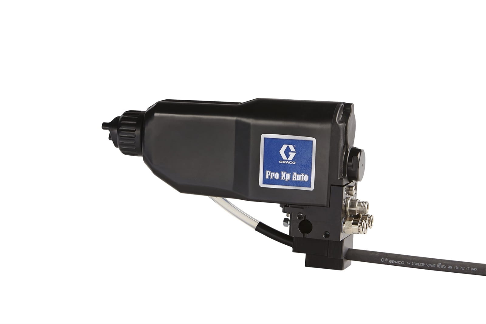 Elektrostatische Luftspritzpistole Pro Xp Auto für Materialien auf Wasserbasis, Standard-Modell mit rückseitigem Montageblock, 60 kv zur Verwendung mit Isoliersystemen.