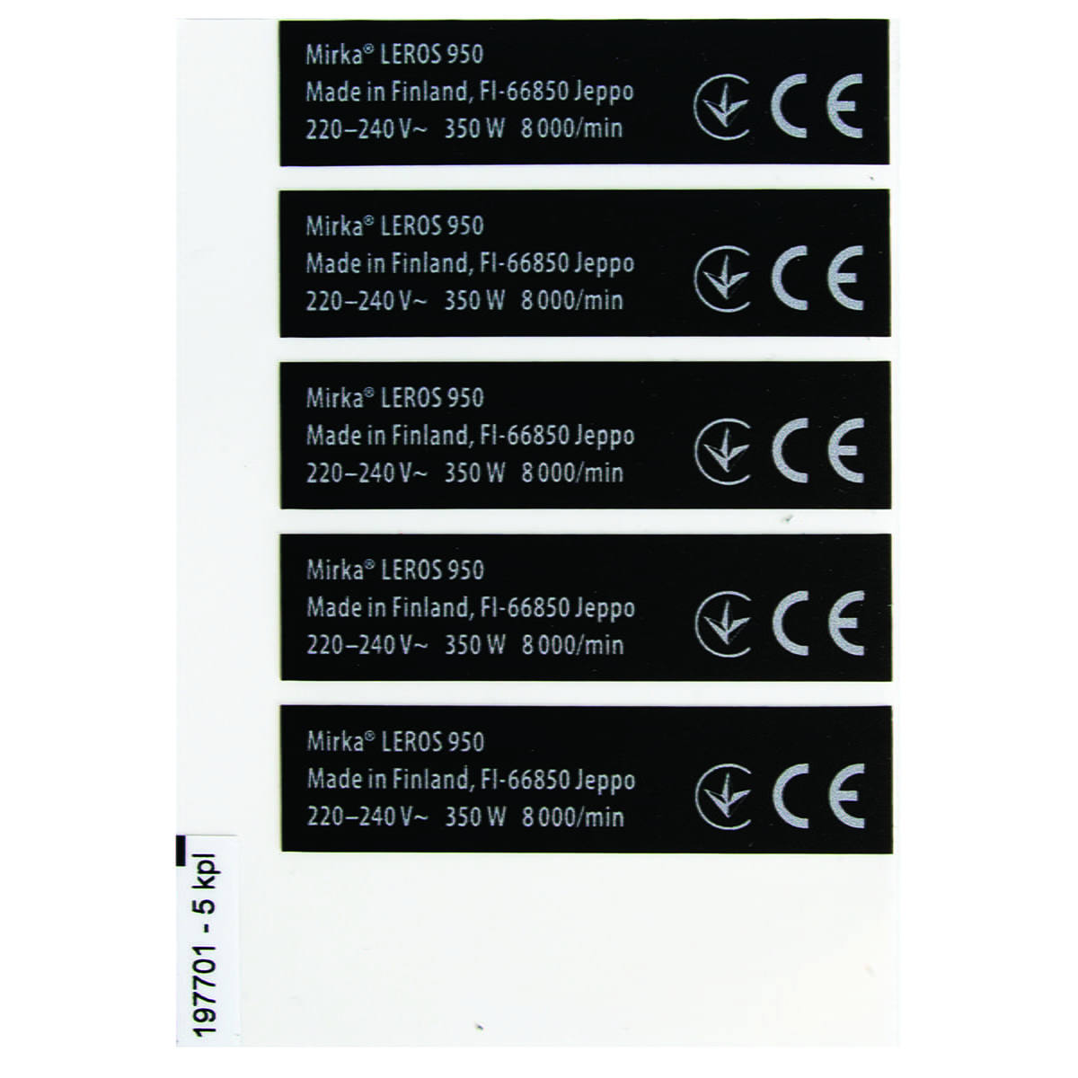 Mirka Etikett für LEROS 220-240V 5 pcs/sheet/pack