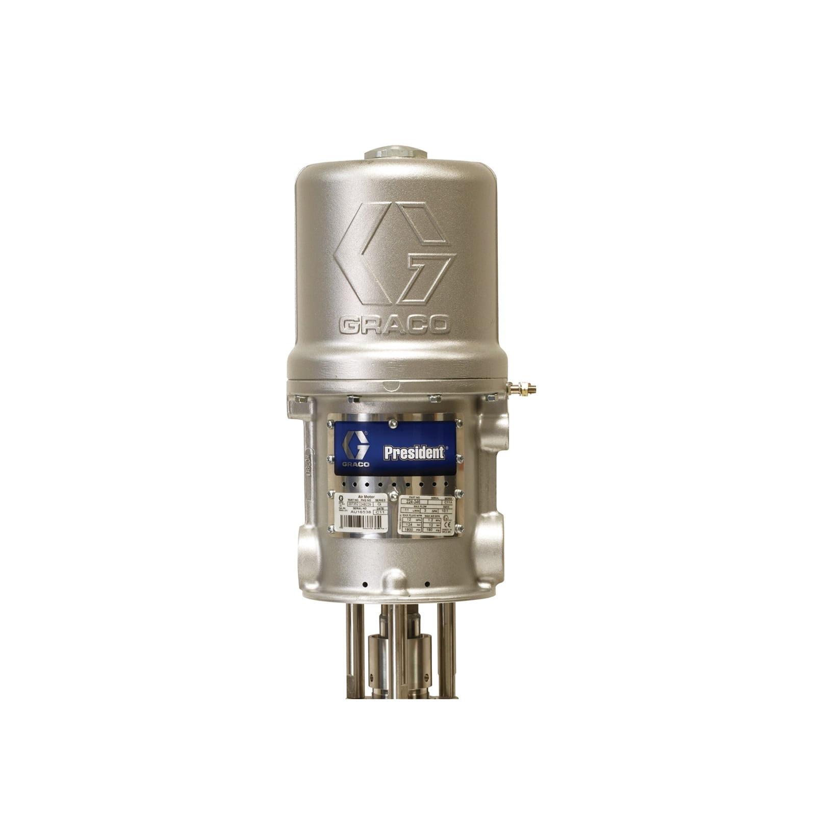 Pneumatic President 2 ball 30:1 piston pump, short length