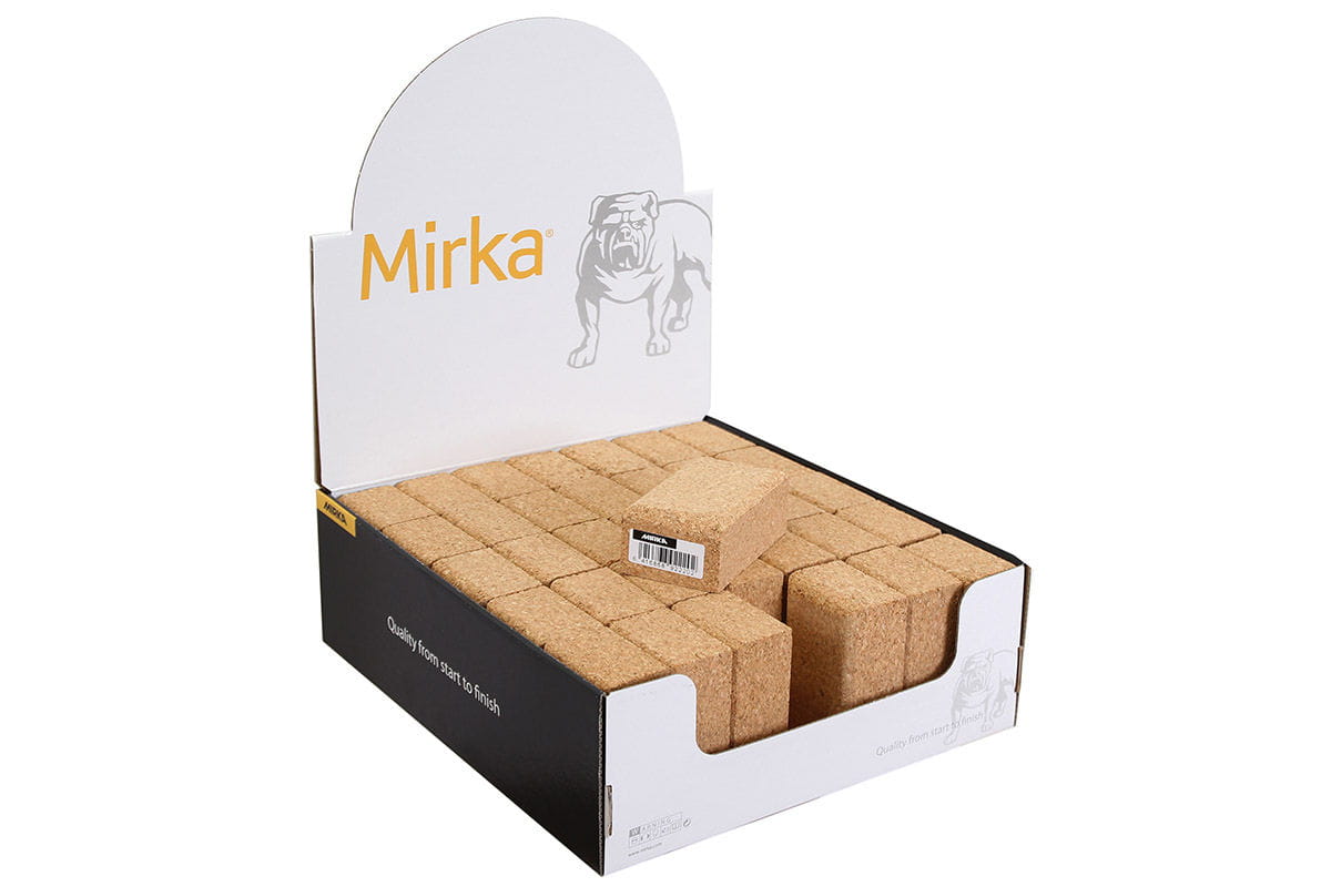 Mirka Sanding Block Cork in Display 100x60x40mm, 35/Pack