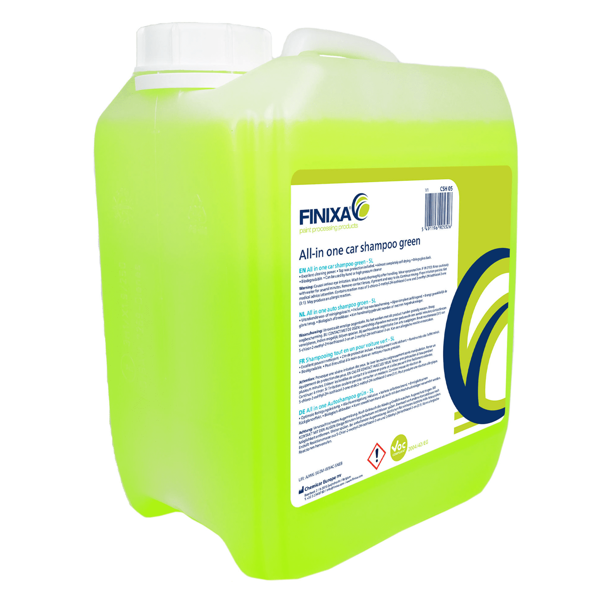 Finixa All-in-One Car Shampoo (Green) – 5 litres