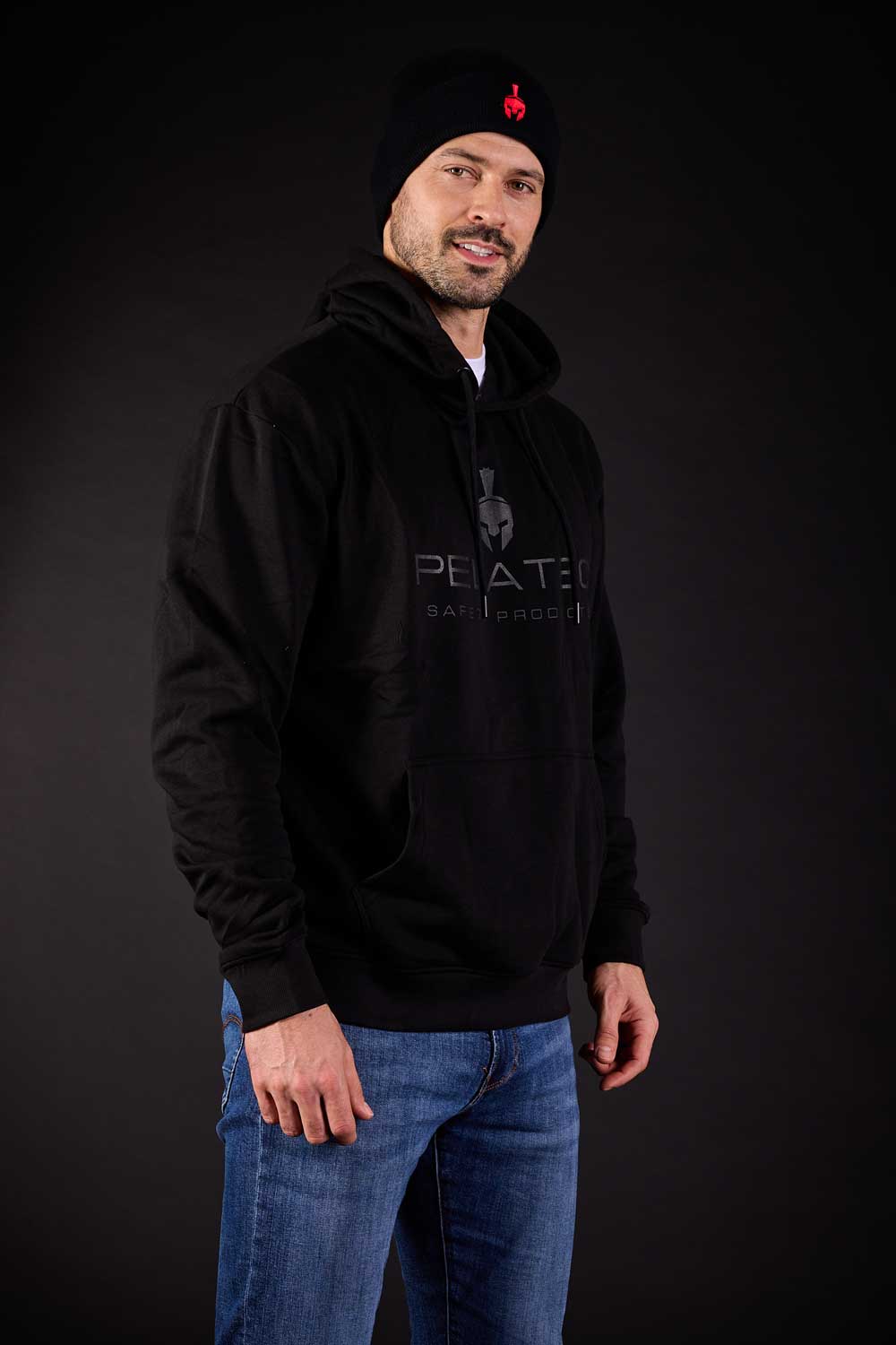 Pelatec Hoodie Black Edition | Professional protective clothing for paint finishers | Size S