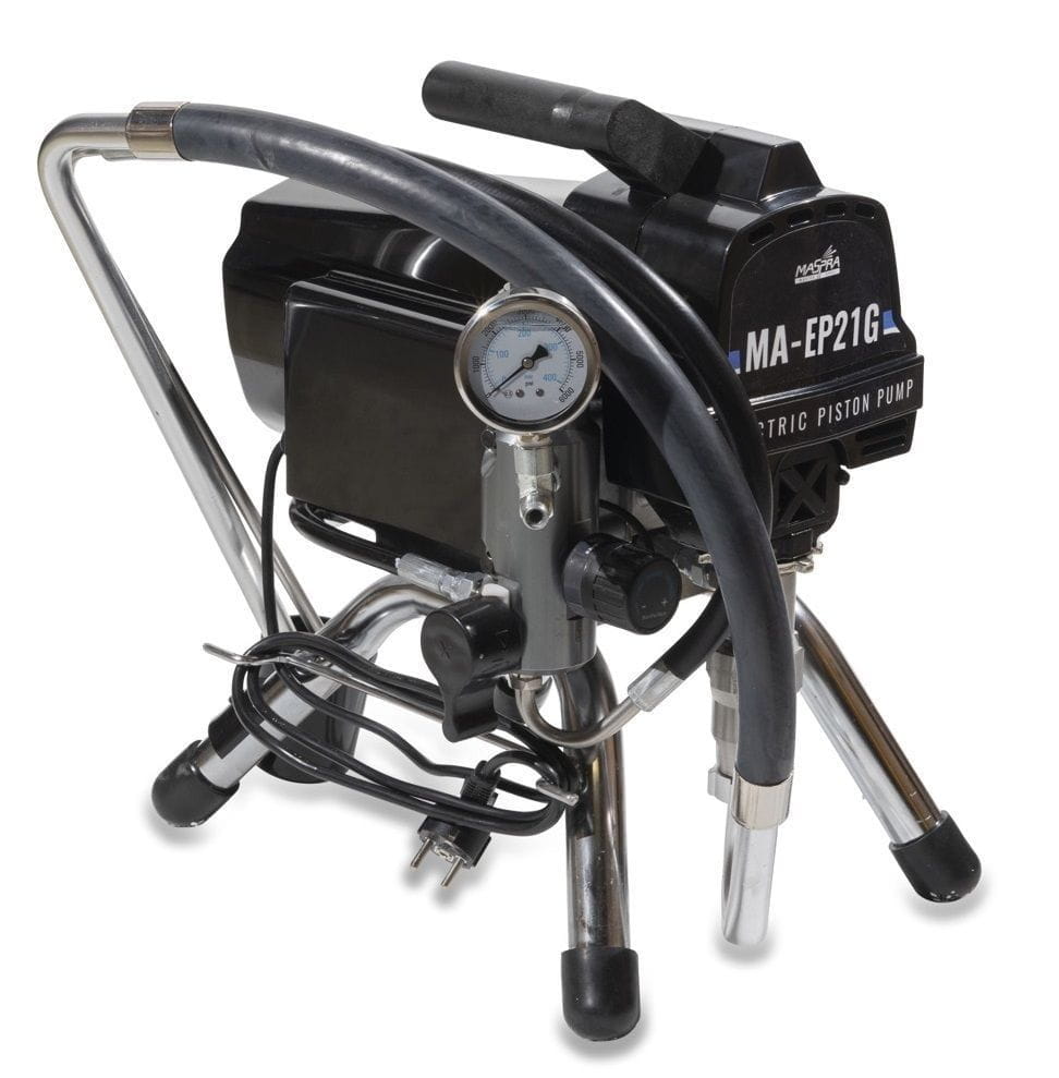 Maspra Airless Pumpe EP21 auf Tragegestell inkl. Ansaugsystem und 5 Ltr. Oberbehälter Set - Elektrische Kolbenpumpen