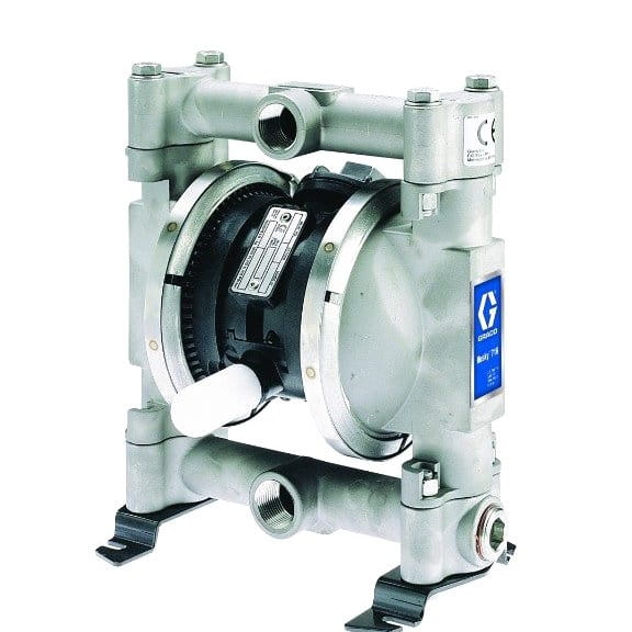 Husky 716 SS (3/4" NPT) Standardpumpe, PP-Mittelgehäuse, SS-Sitze, FKM-Kugeln und FKM-Membrane