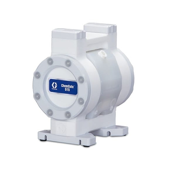 ChemSafe 515 Druckluftbetriebene Doppelmembranpumpe aus Kunststoff mit PTFE-Sitz, PTFE-Kugel, geformte PTFE Membrane, PTFE-Materialweg & NPT-Anschluss