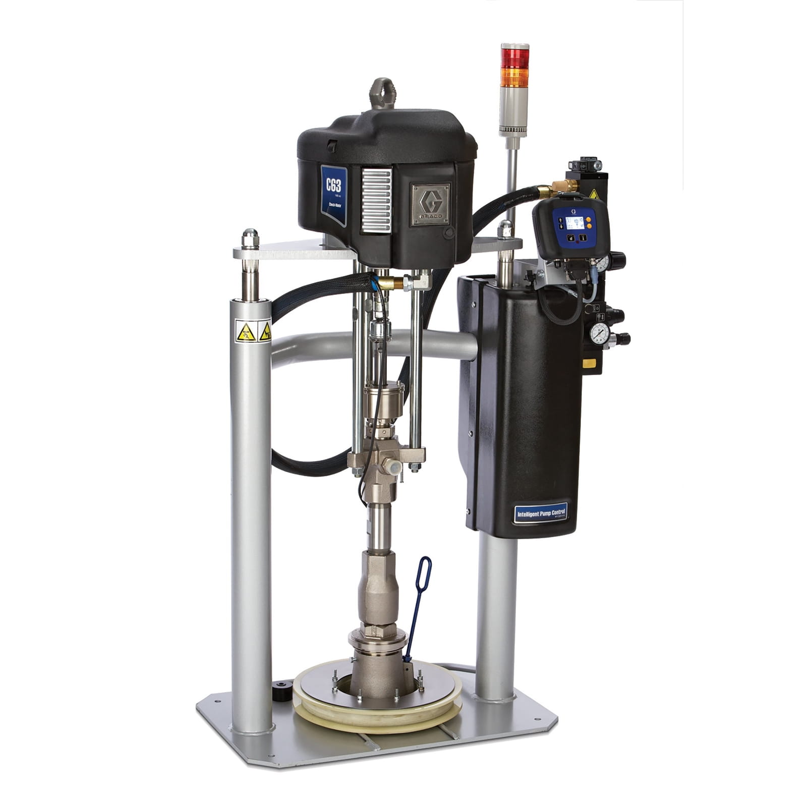 Zufuhrgerät, Check-Mate, 63:1, S/S, Severe Duty, 3" D60 Ram, Integrierte Luftsteuerung, 20L S/S-Flachplatte, PTFE-Einzelabstreifer