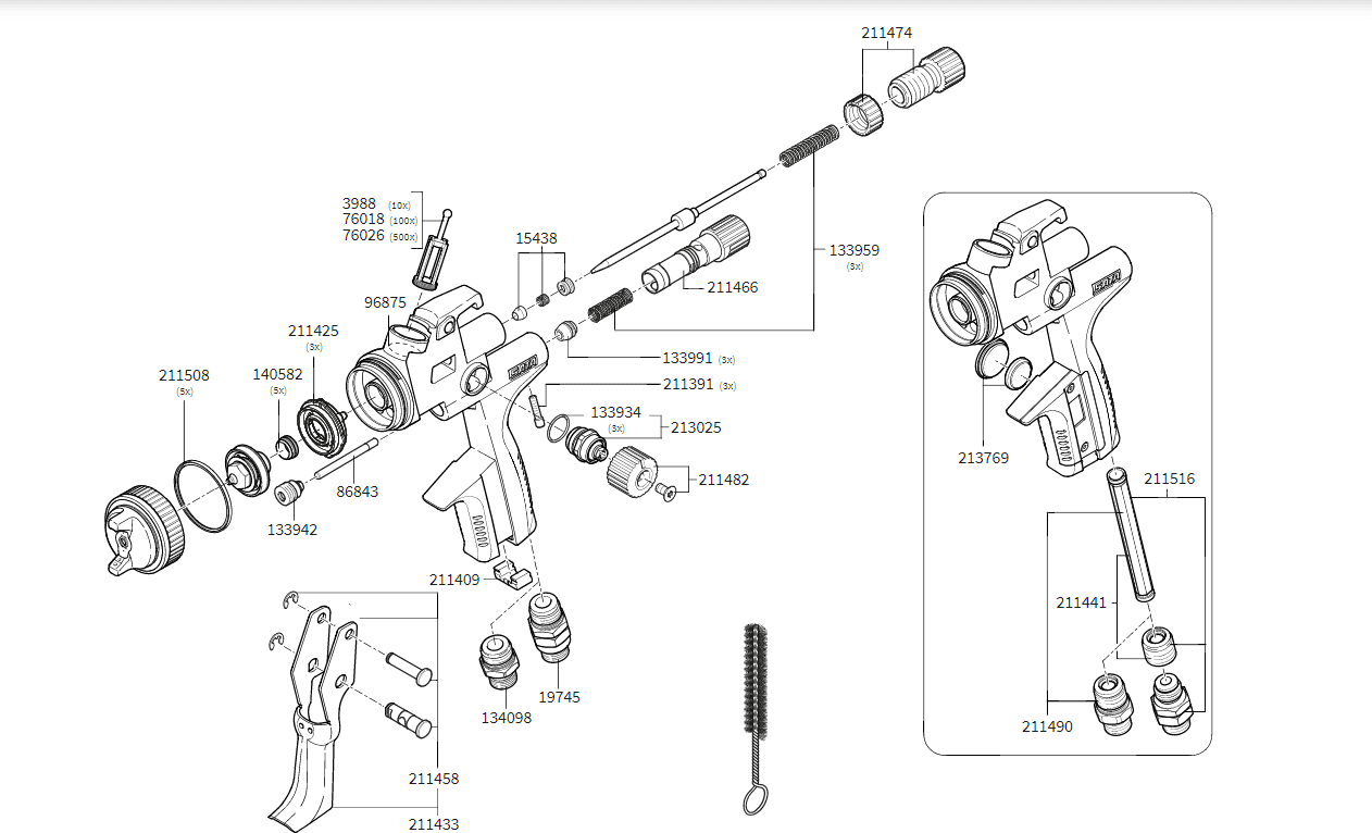 SATAjet® 5000 B spare parts