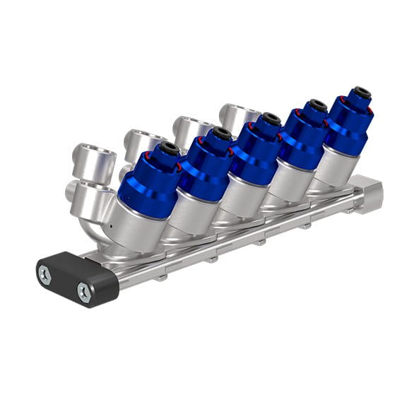 IniFlex colour stack, 1 circulation valve, 1 non-circulation valve, IniFlex plug-in connection