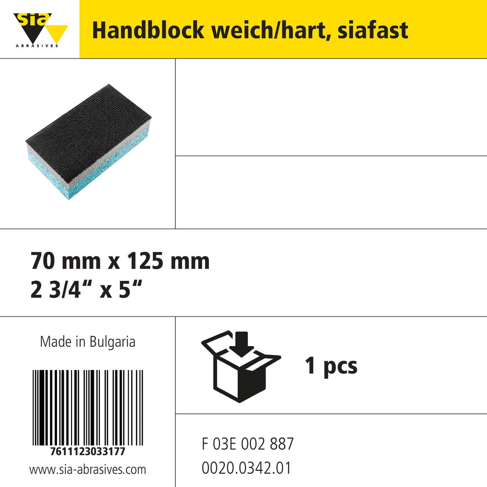 sia Abrasives Handblock weich/hart, siafast