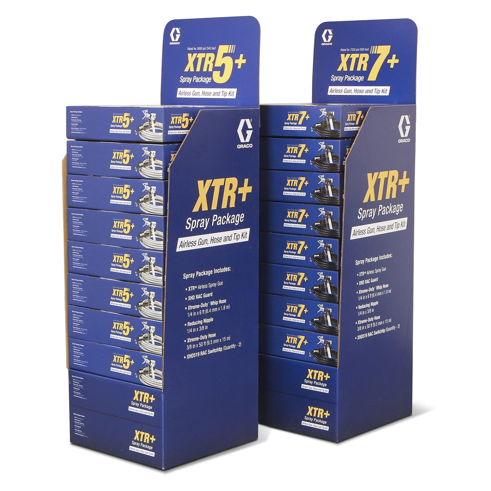 XTR7+ Kit pistolet, tuyau et buses, lot de 8 273143 avec support présentoir