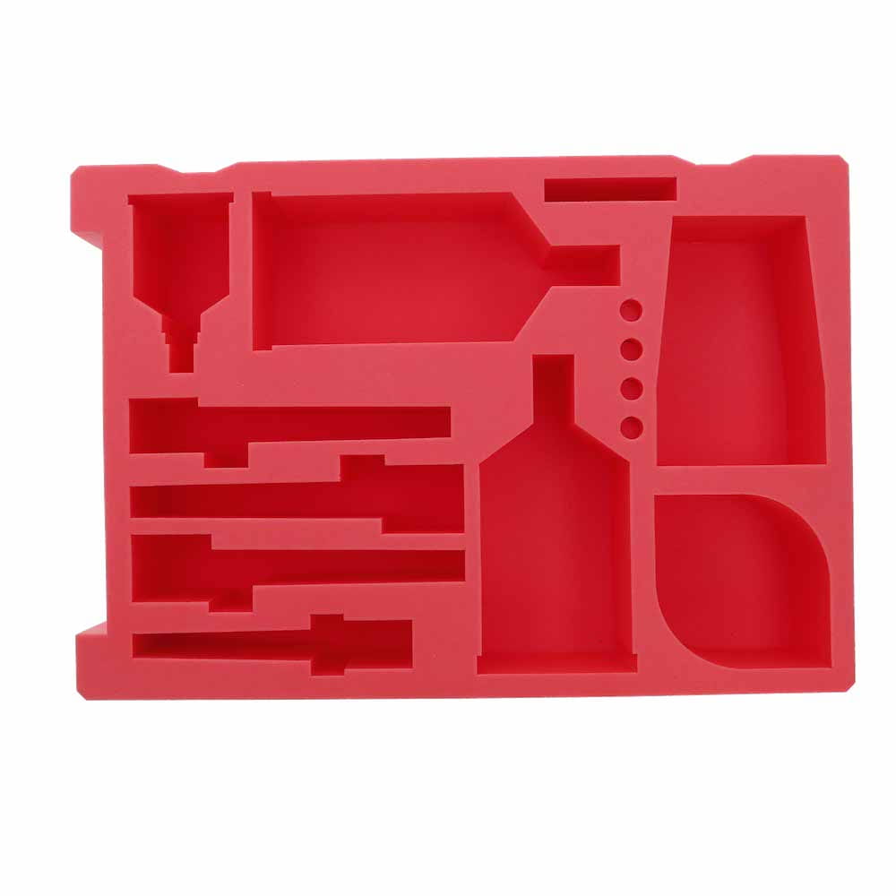 Inserto in schiuma, rosa per 4 pistole a spruzzo, incl. inserto coperchio