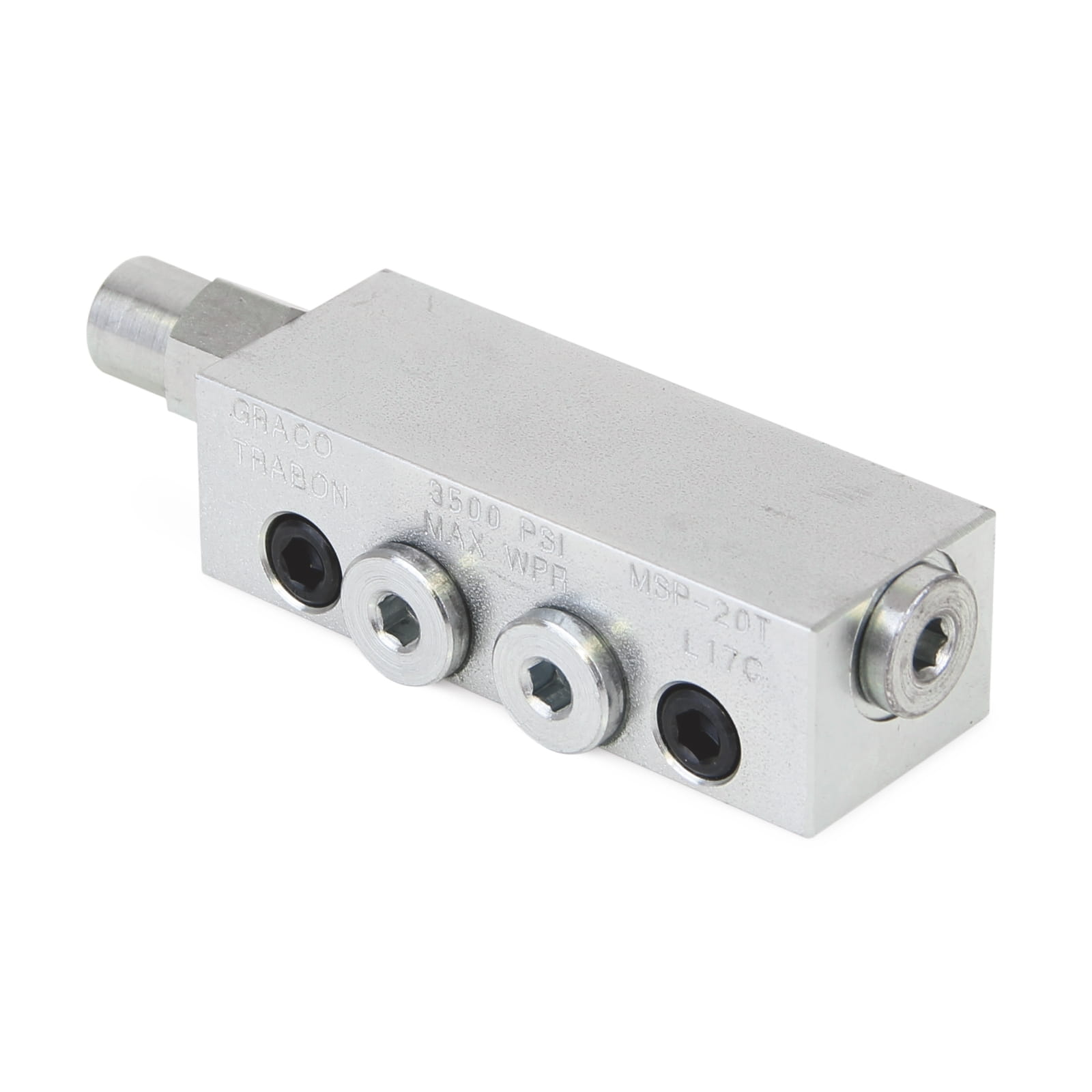 Modulares Trabon® MSP-Verteilerventil mit linksseitigem Zyklusanzeigestift - MSP-20T - 0,33 cm³ (0,020 in³)