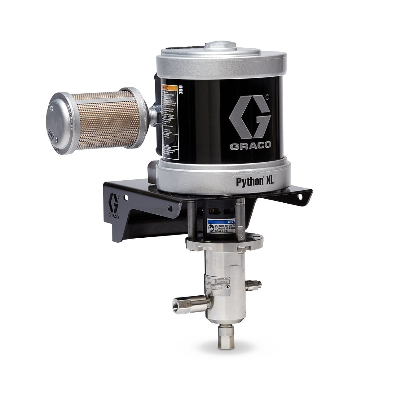 Pneumatyczna pompa dozująca chemikalia Python® XL, silnik pneumatyczny 2-1/2", tłok 1/4", powłoka Chromex, uszczelki FKM, certyfikat CE