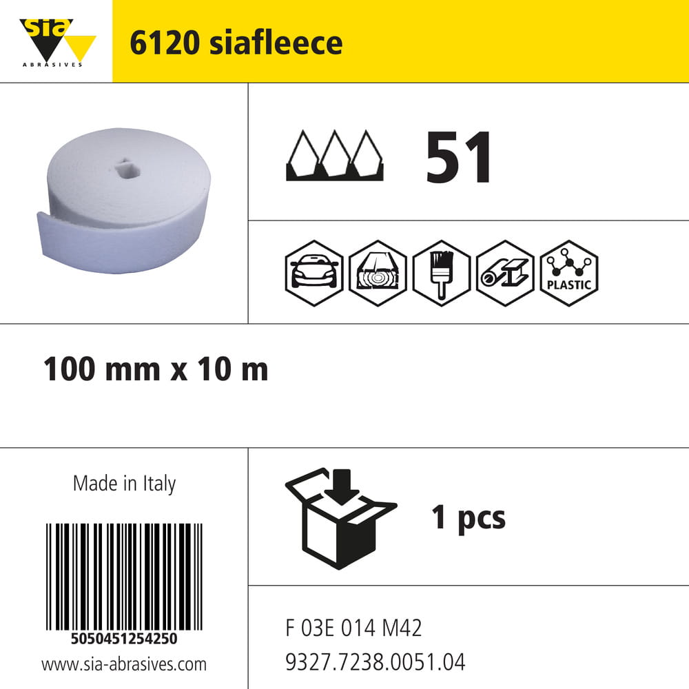 sia Abrasives 6120 siafleece – Vlies-Schleifrolle – 100 mm x 10 m, cleaning