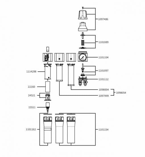 1101089 | Membrana wraz ze sprężyną i trzpieniem  [do filtrów SATA serii 500]