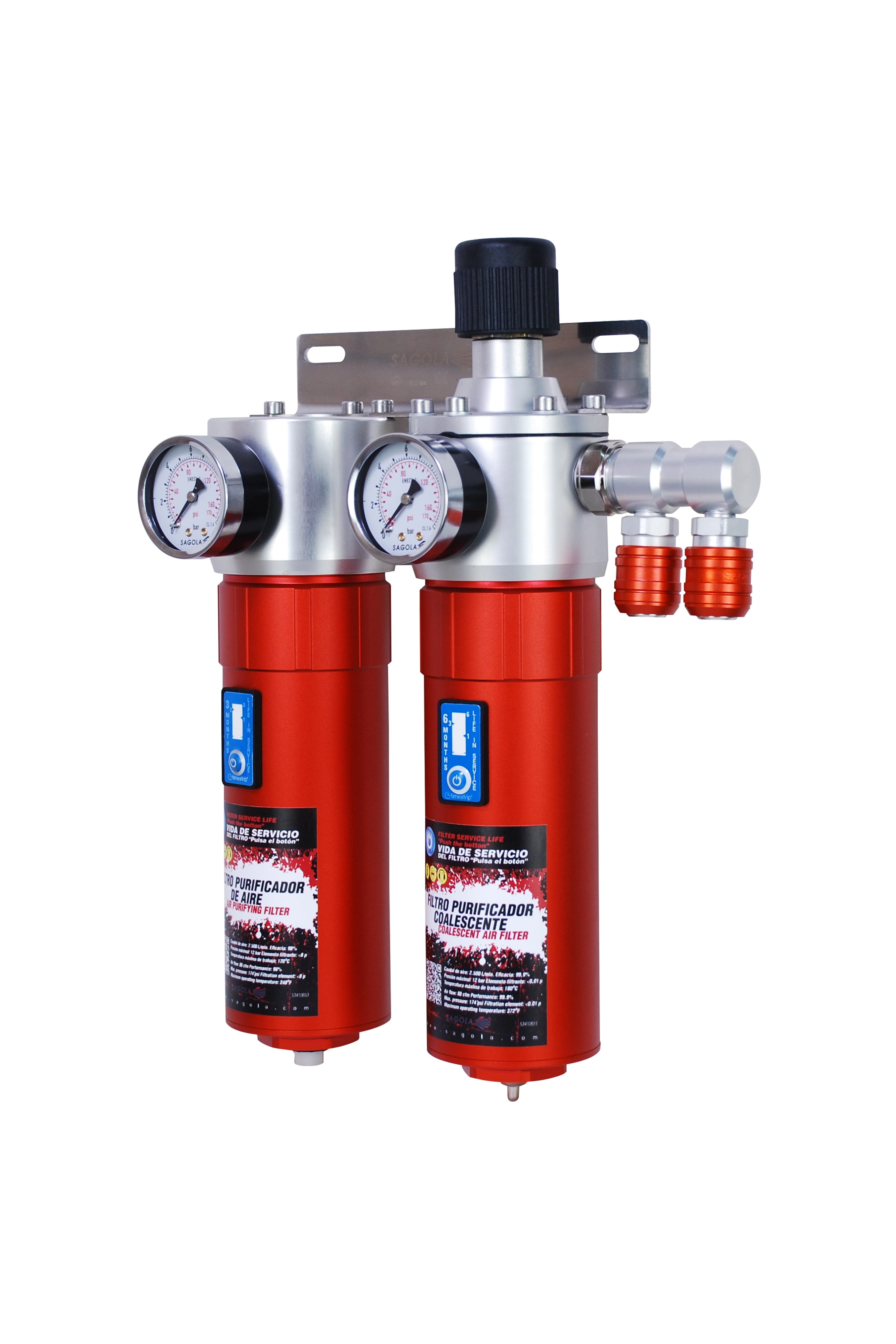 Filtro regolatore d'aria Sagola 5200X - 2 stadi; Euro-Prof, filtro aria a due stadi