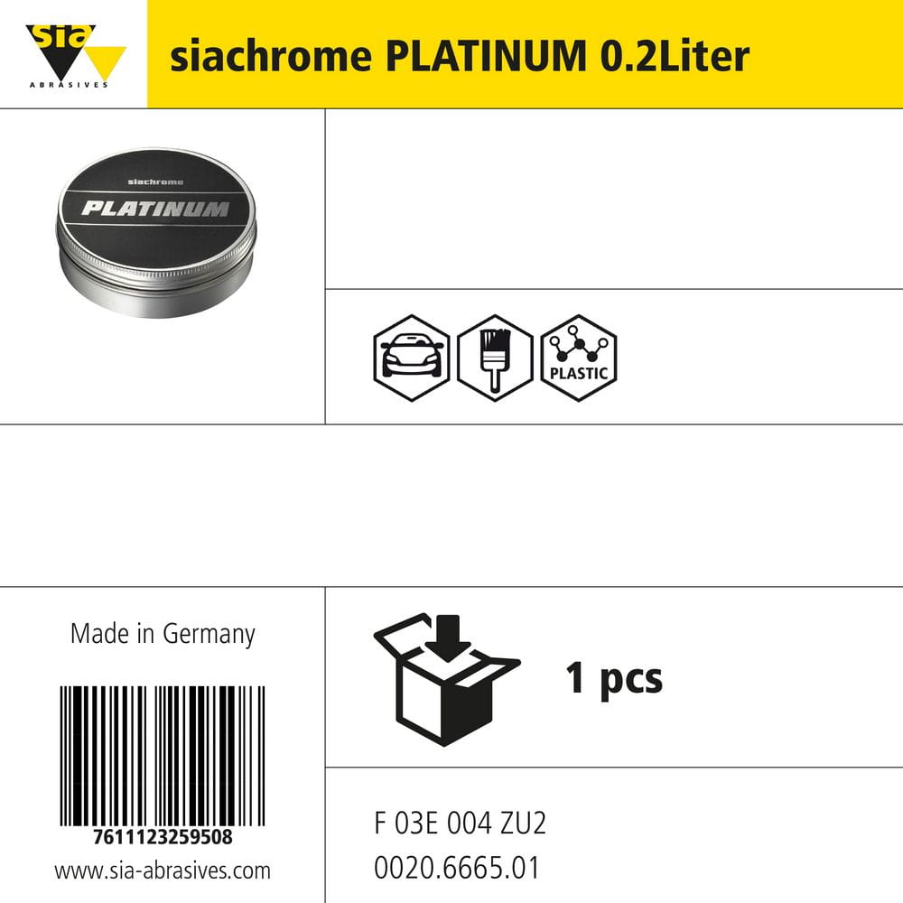sia Abrasives siachrome – Poliermittel – siachrome PLATINUM 0.2 Liter, Premium-Lackversiegelung