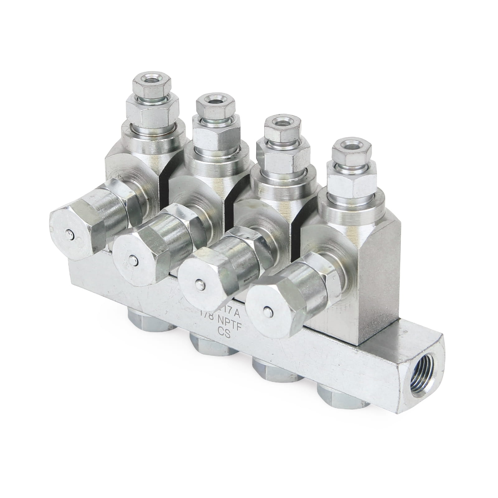 GL-33™ Fett-Einspritzsystem, Kohlenstoffstahl, Verteiler mit 4 Einleitungsverteilern, 1/8 NPT