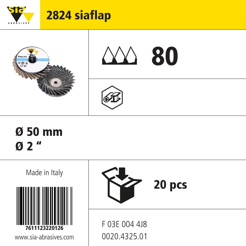 sia Abrasives 2824 siaflap – siafi x Schleifscheibe – 80