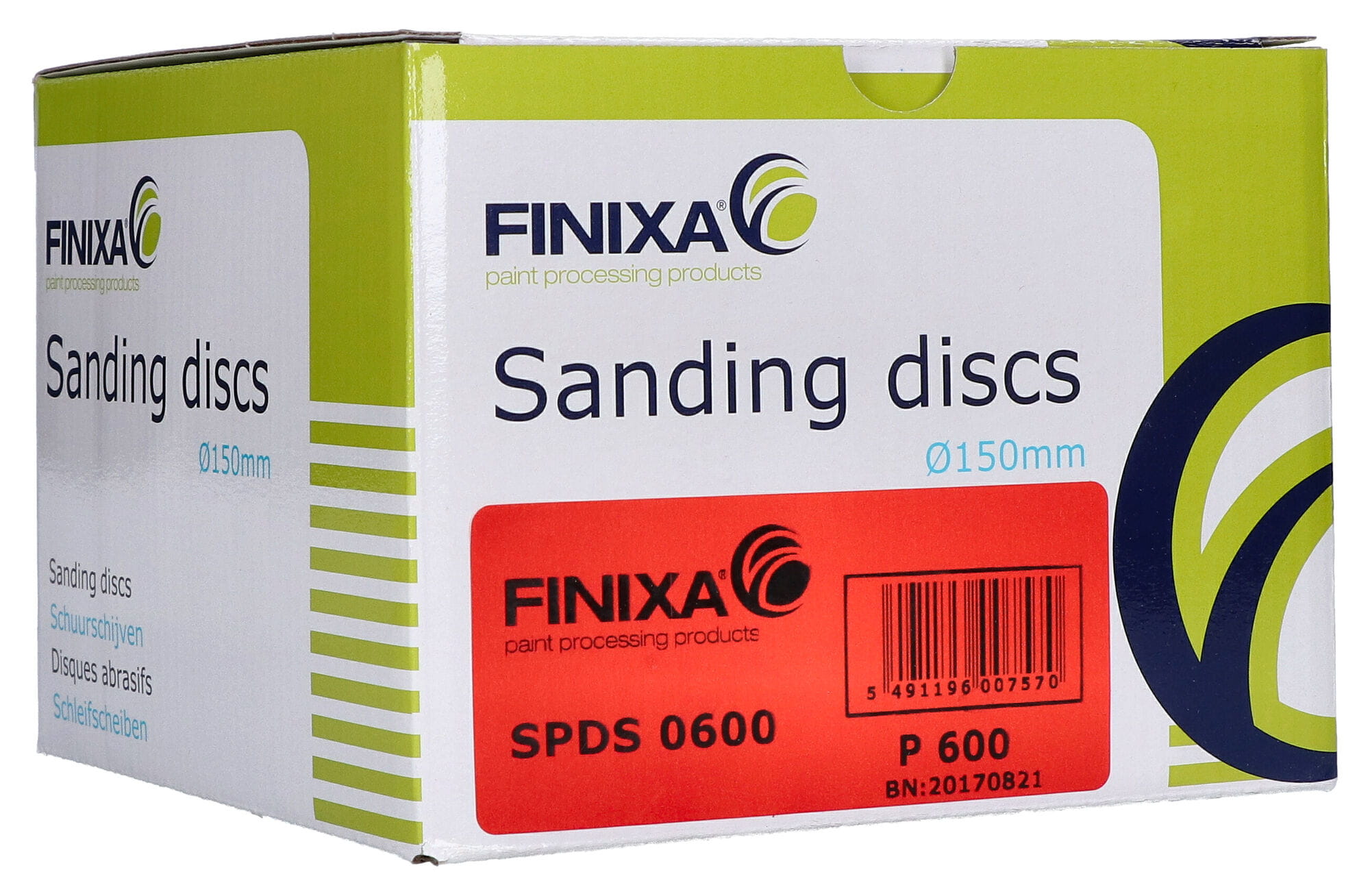 Finixa red velcro sanding discs Ø150mm without holes P800 100pcs.
