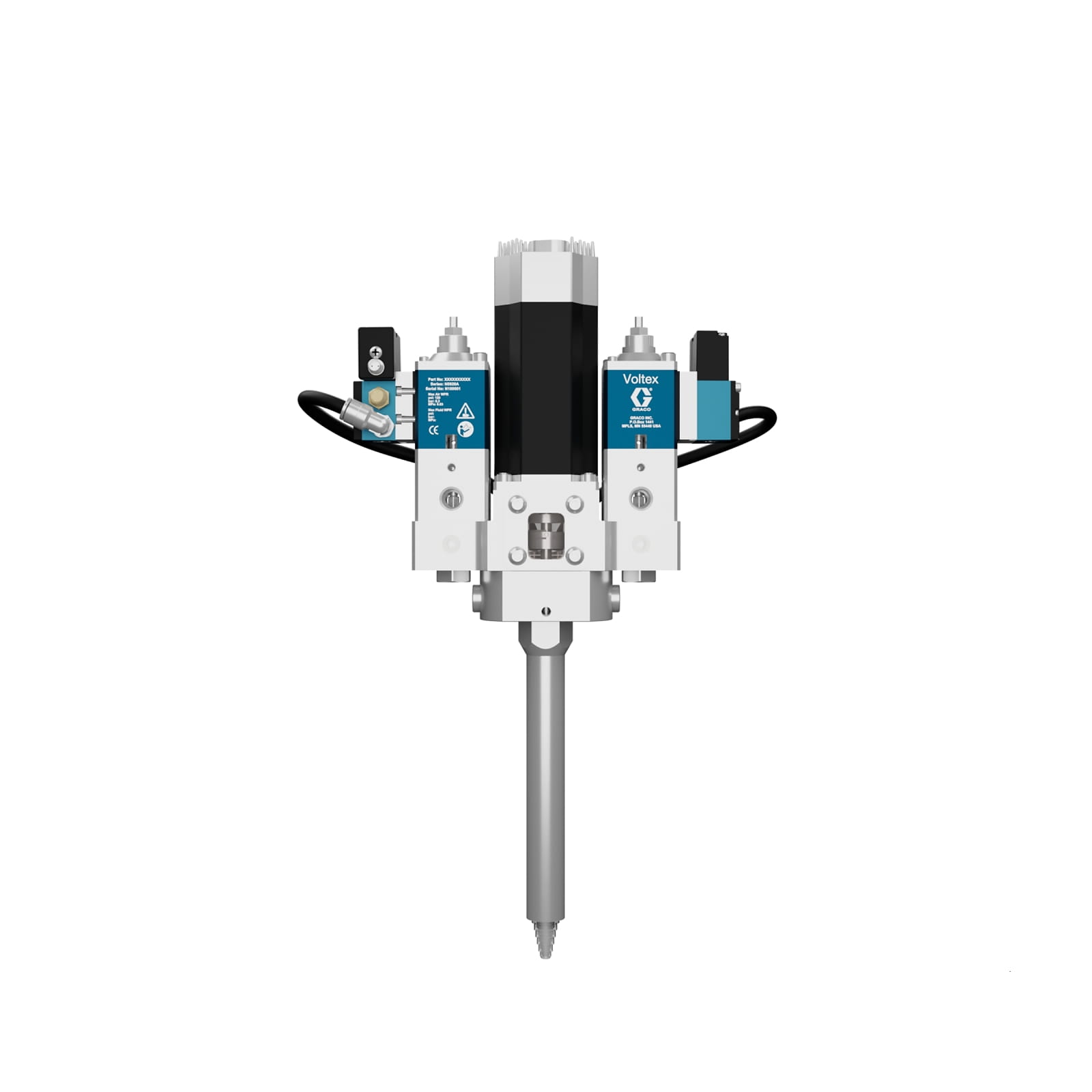 Integrated dynamic Voltex two-component mixing valve